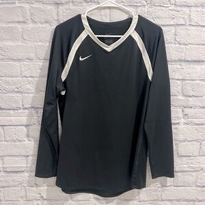 Men’s- Nike Dri-FIT Men’s XL Black White Long Sleeve V-Neck Training Top